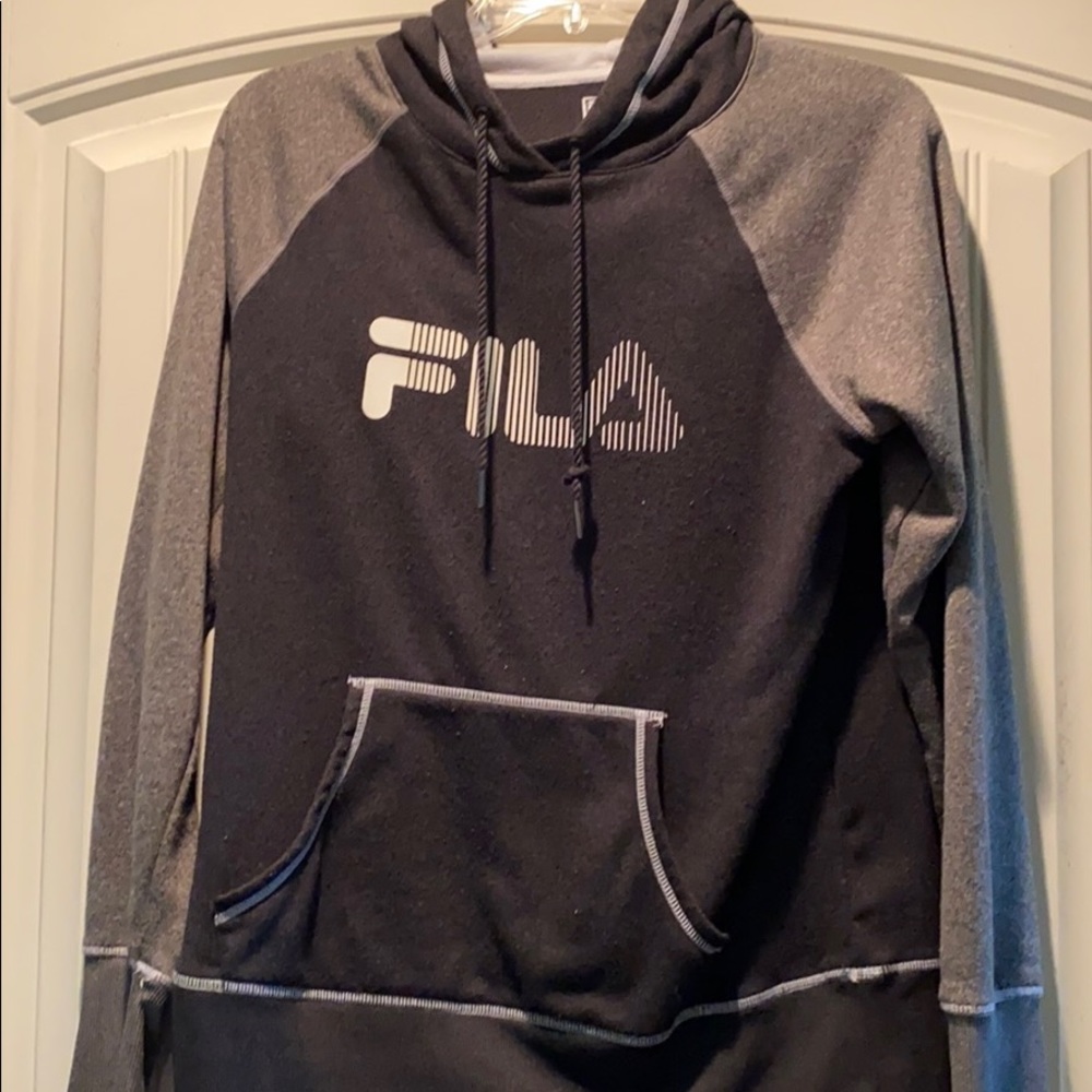 Fila Black and Gray Hoodie Size M